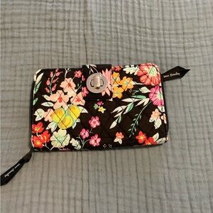 Vera Bradley Floral Wallet - Black with Multicolor